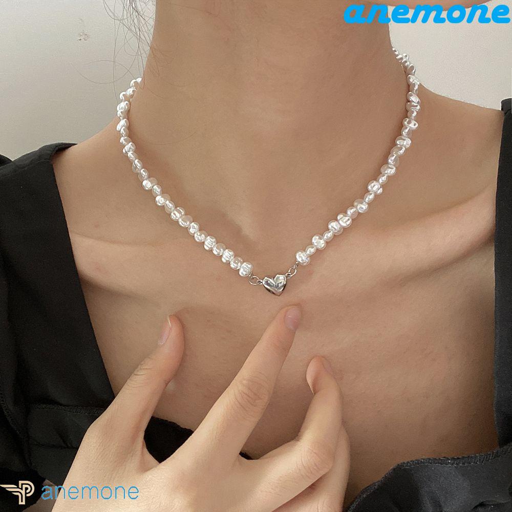 ANEMONE Vòng Cổ Choker Bằng Hợp Kim Mặt Trái Tim Phong Cách Baroque Sang Trọng