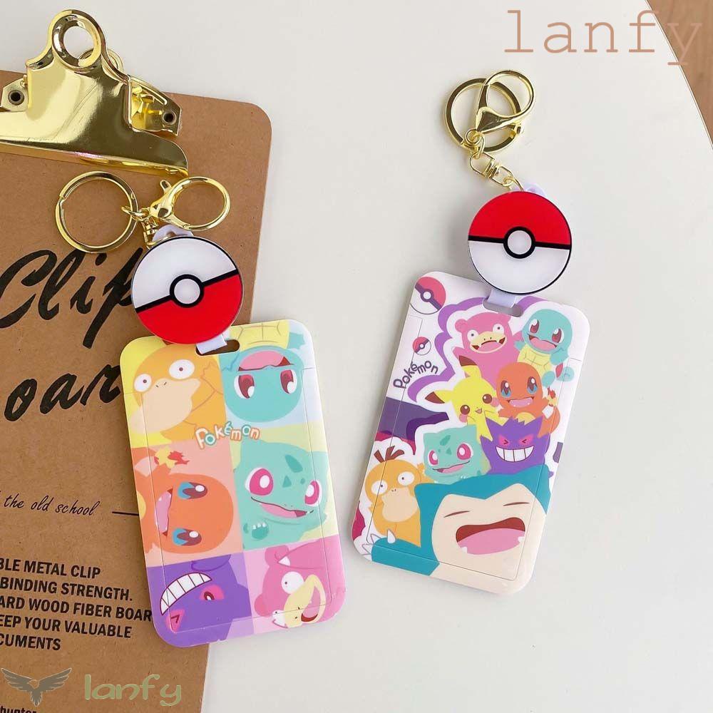 LANFY Ví Đựng Thẻ Tín Dụng / Tiền Xu Hoạ Tiết Hoạt Hình Pokemon Có Móc Khóa