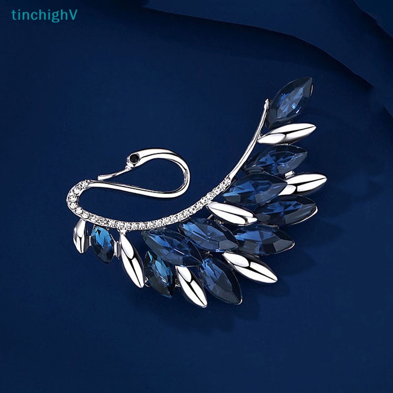 [TinchighV] Cài Áo Hình Thiên Nga Đính Pha Lê Xanh Dương Thời Trang Cho Nữ