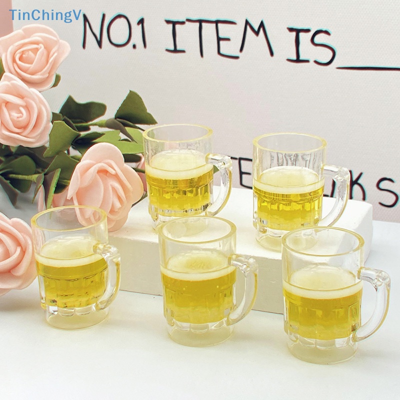 [TinChingV] Bộ 2 Ly Bia Nhỏ Bằng Nhựa Resin Phát Quang Trang Trí Nhà Búp Bê