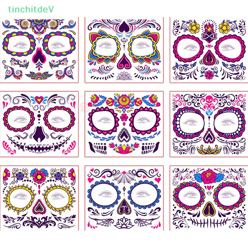 Miếng Dán Trang Trí Mặt Chống Thấm Nước Hình Đầu Lâu Độc Đáo