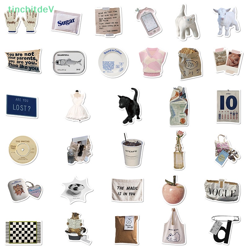 Bộ 57 Miếng Dán Họa Tiết Hoạt Hình Graffiti Kiểu Hàn Quốc Đơn Giản