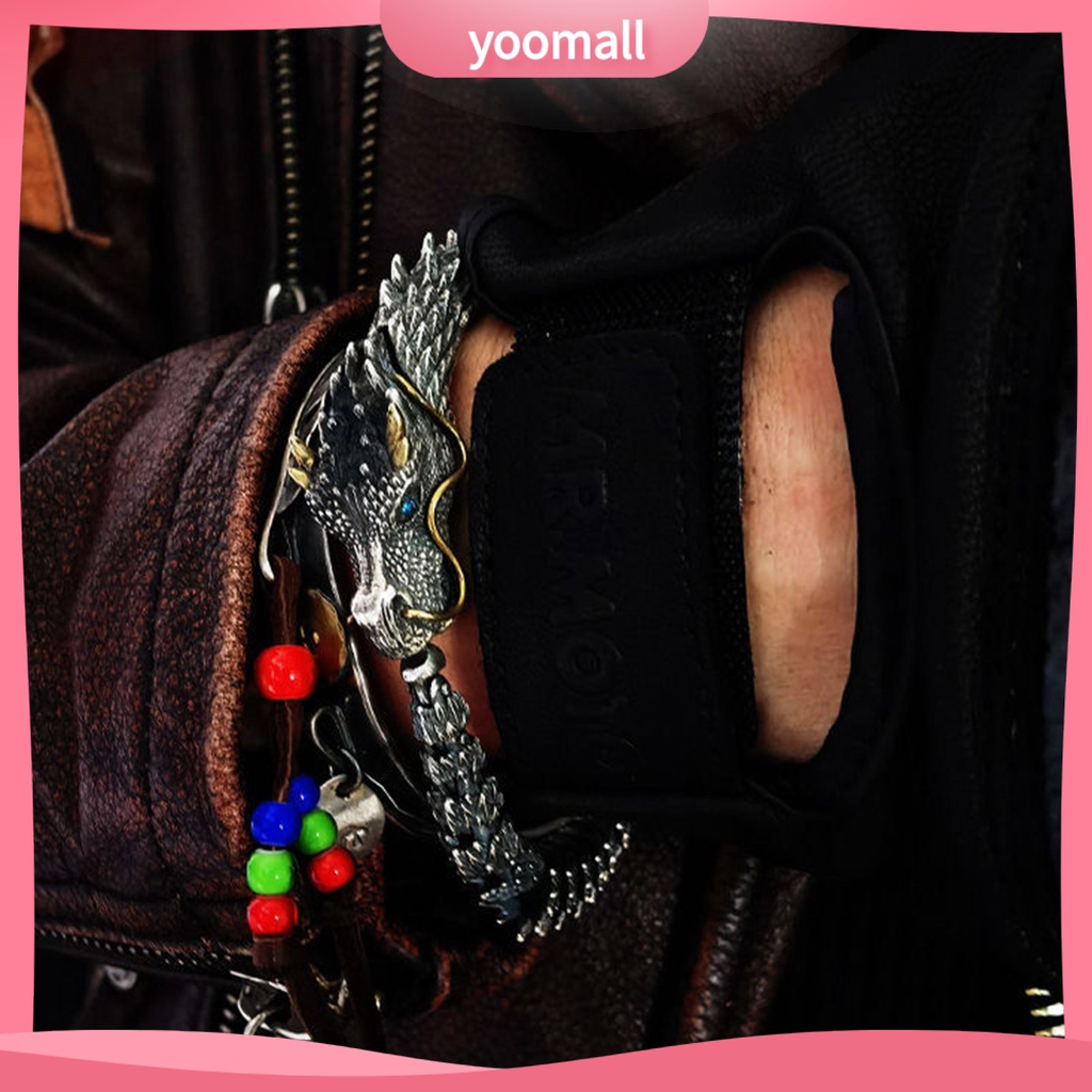 [YM] Vòng Đeo Tay Nam Hình Đầu Rồng Bằng Đồng Không Gây Dị Ứng Phong Cách Hip hop Có Thể Điều Chỉnh