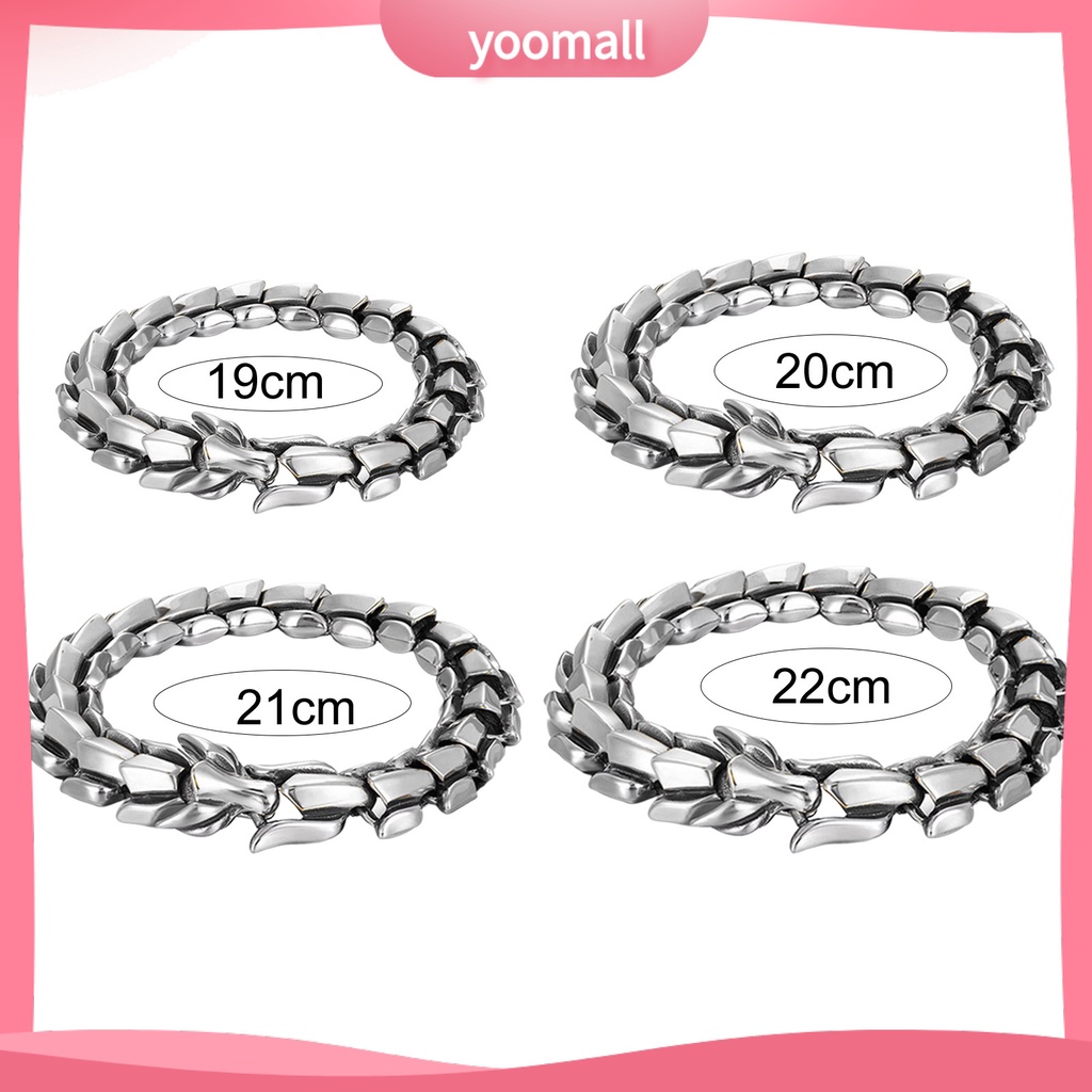 Vòng Tay Hình Đầu Rồng Phong Cách Punk Hip Hop Âu Mỹ Cá Tính Dành Cho Nam