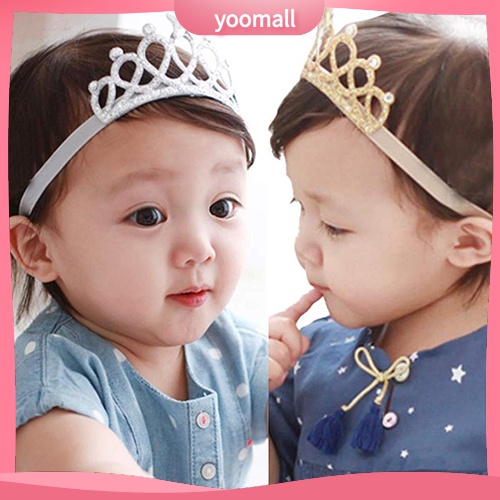 Băng Đô Cài Tóc Hình Vương Miện Co Giãn Tùy Chỉnh Thời Trang Cho Bé Gái