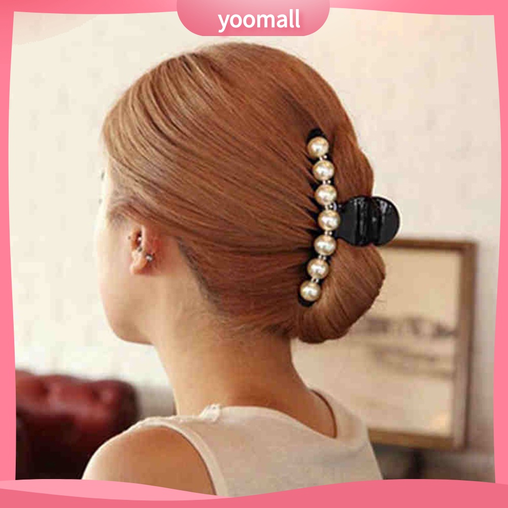 Kẹp Tóc Đính Đá Ngọc Trai Giả Màu Trắng Thời Trang Dành Cho Nữ