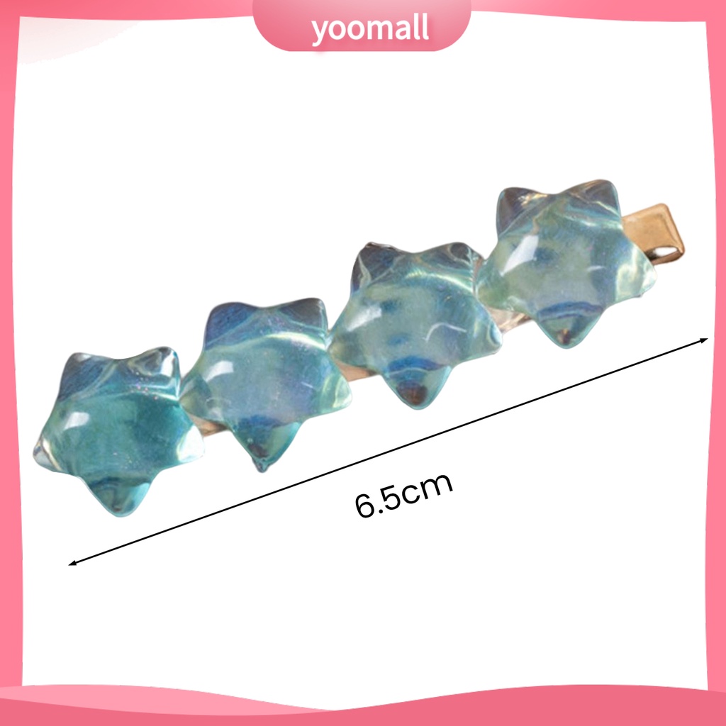 Kẹp Tóc Hình Ngôi Sao Trong Suốt Bằng Nhựa Resin Chống Trượt Phong Cách Hàn Quốc Cho Nữ