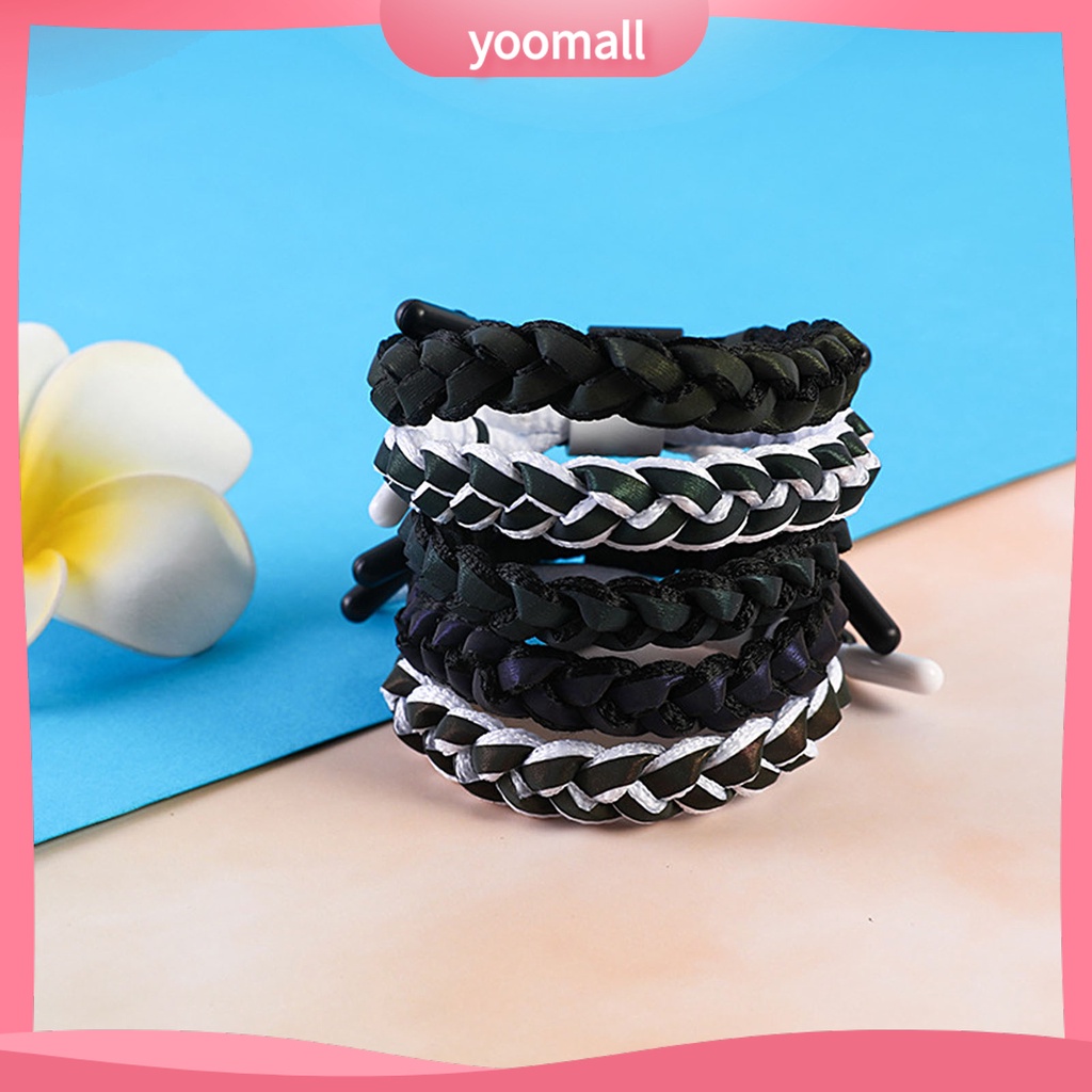 [YM] Vòng Đeo Tay Bện Dây Giả Da Thủ Công Phản Quang Thời Trang Cho Bữa Tiệc