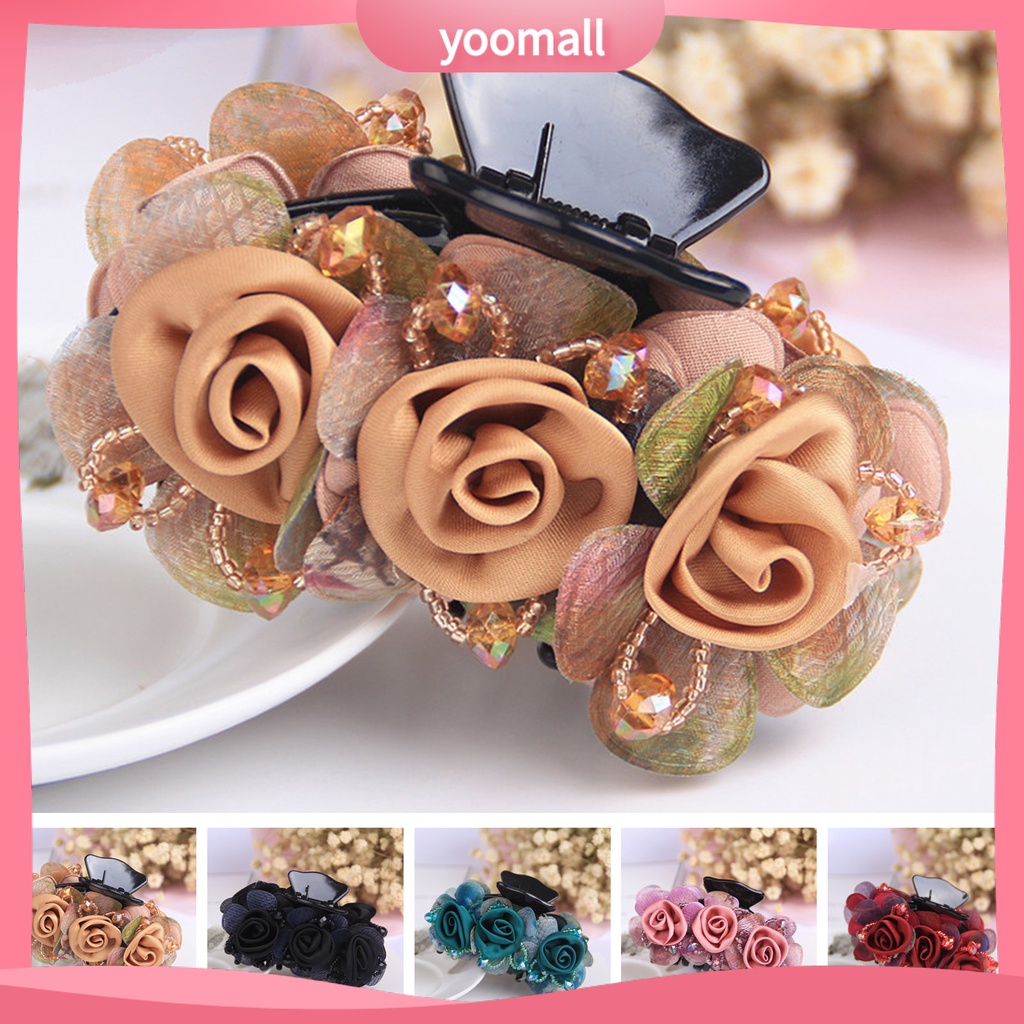 Kẹp Tóc Càng Cua Bằng Nhựa Co Giãn Chống Trượt Tạo Kiểu Tóc Thủ Công