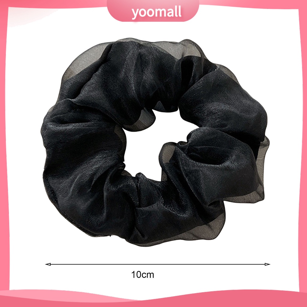 Dây Buộc Tóc Hai Lớp Mềm Mại Co Giãn Chống Rách Màu Trơn Thời Trang Cho Nữ