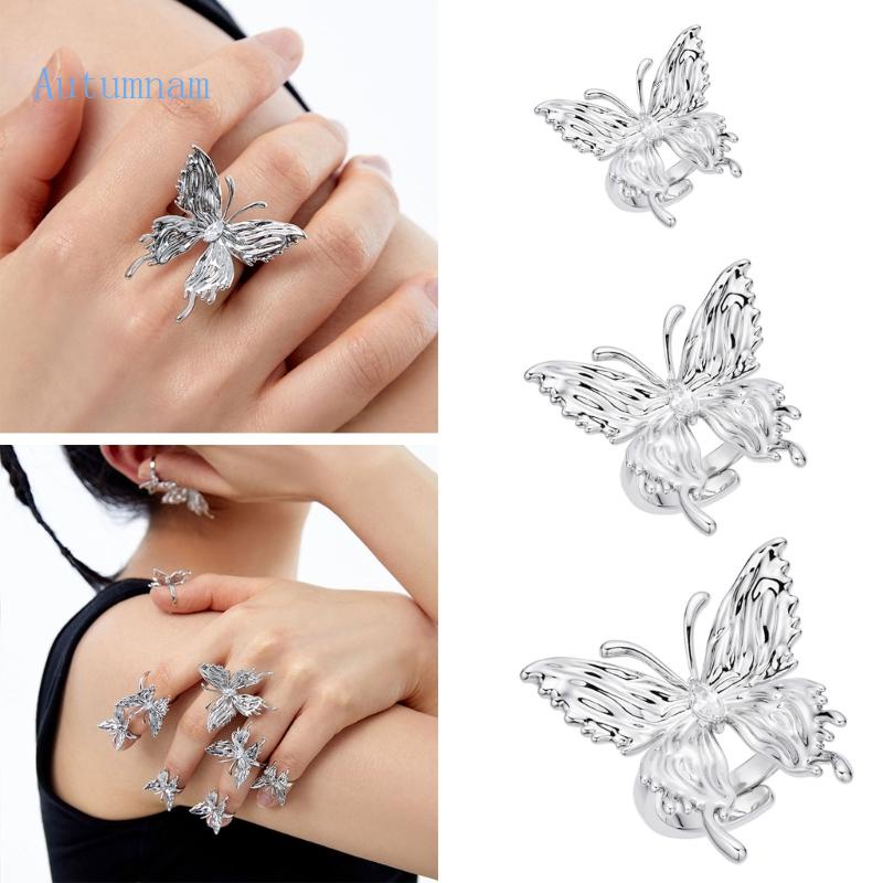 Nhẫn Thiết Kế Hình Bướm Có Thể Điều Chỉnh Phong Cách Ins