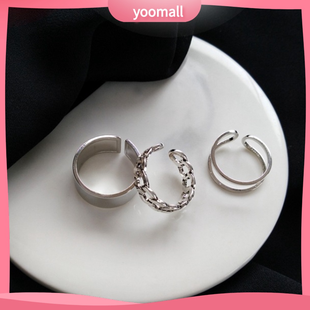 Set 3 Nhẫn Đeo Khớp Ngón Tay Phong Cách Hiphop Cá Tính