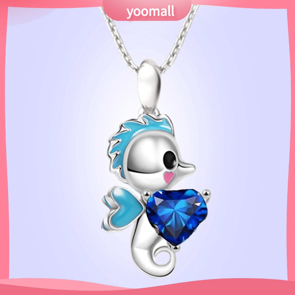 Vòng cổ Mặt Hình Cá Ngựa / Thỏ / Cáo Hoạt Hình Đính Đá Thời Trang Cho Nữ