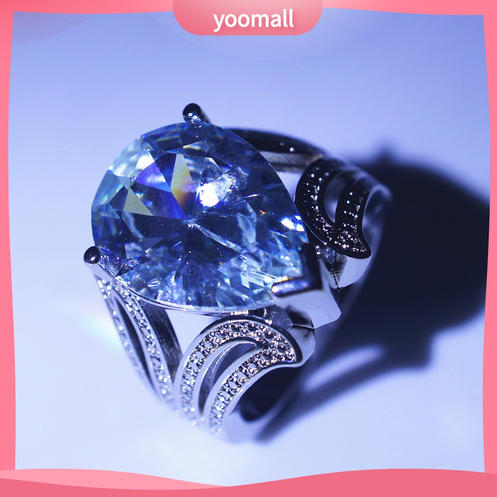 Nhẫn Đính Đá Hình Giọt Nước Thời Trang Dành Cho Nữ