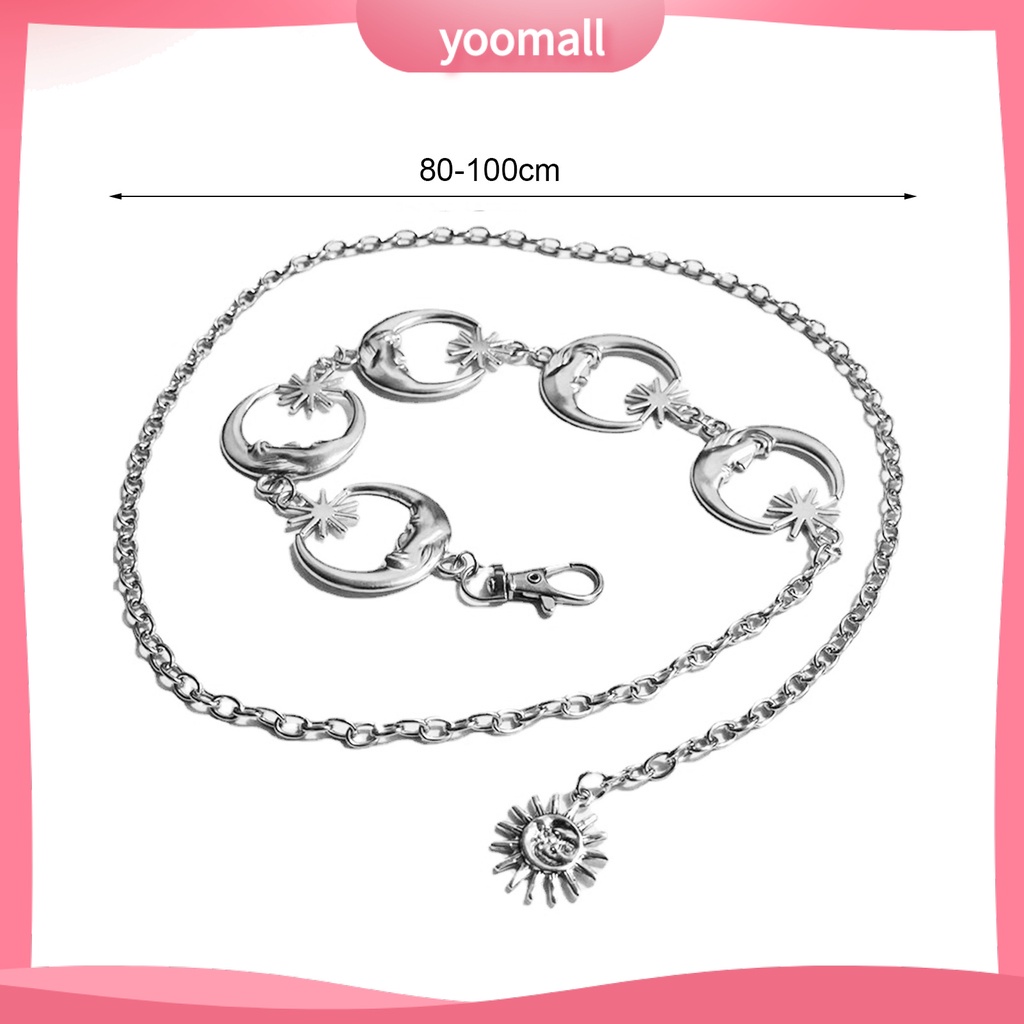 [YM] Dây Đeo Thắt Lưng Hình Mặt Trăng Ngôi Sao Rỗng Phong Cách Punk Hip Hop Nhỏ Gọn Trang Trí Lâu Trôi Thích Hợp Làm Quà Tặng