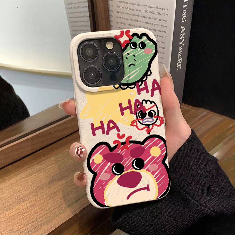 Ốp Điện Thoại Dẻo Họa Tiết Gấu &amp; Dâu Tây Dễ Thương Chống Sốc Cho iPhone12 8 11 1314promax 7 Z7F9