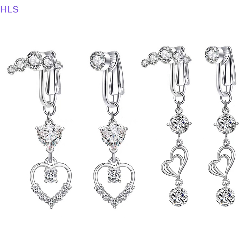 [HLS] Khuyên Rốn Đính Đá Zircon Hình Trái Tim Trang Sức Không Cần Xỏ Lỗ Dành Cho Nữ