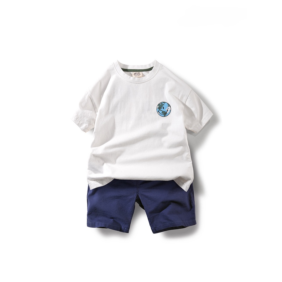 Áo Thun Cotton Tay Ngắn Dáng Rộng Thời Trang Mùa Hè 2023 Cho Bé Trai