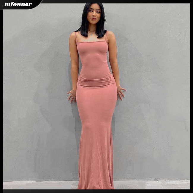 Đầm Dài Hai Dây Màu Sắc Thời Trang Gợi Cảm Cho Nữ