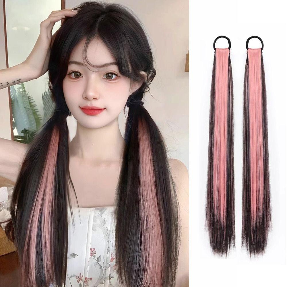 Bộ Tóc Giả Dài Thẳng Tự Nhiên Cách Nhiệt Dễ Thương Cho Nữ