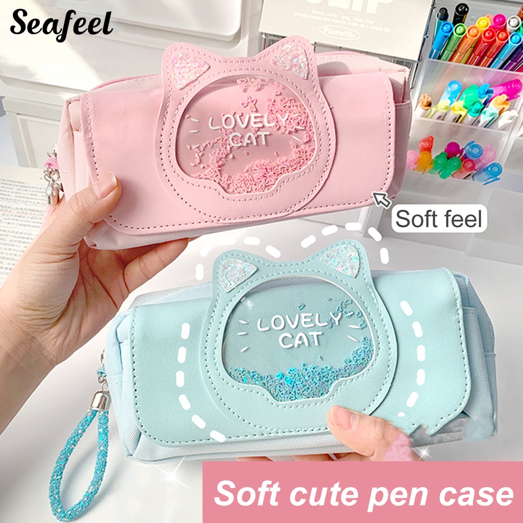 Túi Đựng Bút Bằng Vải Canvas Họa Tiết Hoạt Hình Đáng Yêu Đa Năng