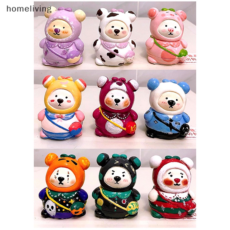 Ba Lô Mini Bằng Gốm Tráng Men Hình Gấu Embryo Màu Trắng Vẽ Thủ Công DIY Cho Trẻ Em