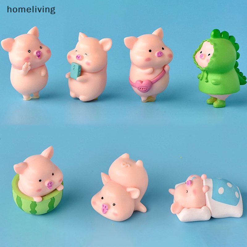 Bộ 7 Đồ trang trí Chú Heo Dễ Thương Dùng Trang Trí Nhà Cửa / Sân Vườn