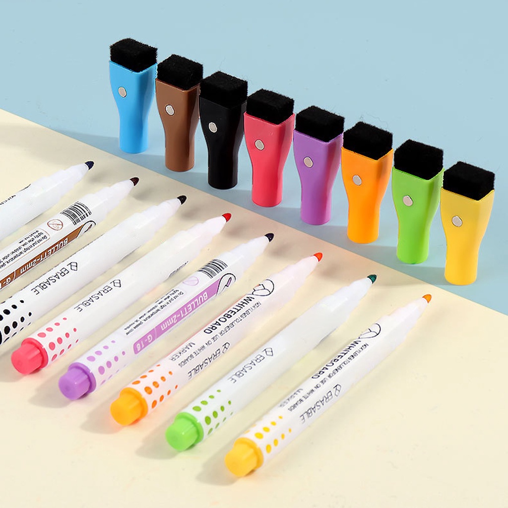 Set 8 Bút Vẽ Màu Nước Có Thể Tái Sử Dụng Đầu Bút Bằng Nhựa ic Dành Cho Học Sinh