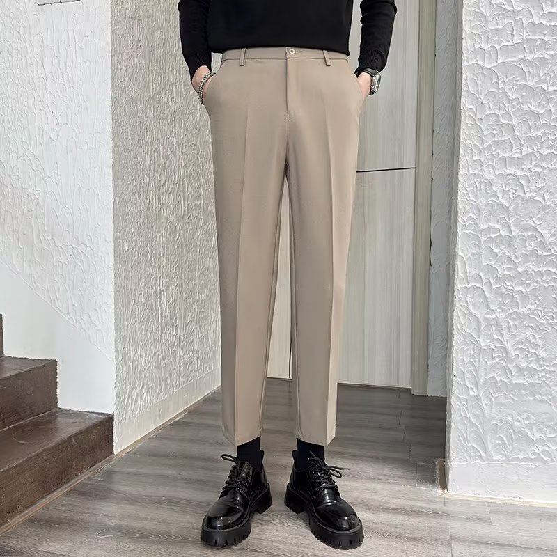 Quần Tây Dài Tới Mắt Cá Chân Dáng Rộng Phong Cách Mới Thời Trang Xuân Hè Cho Nam