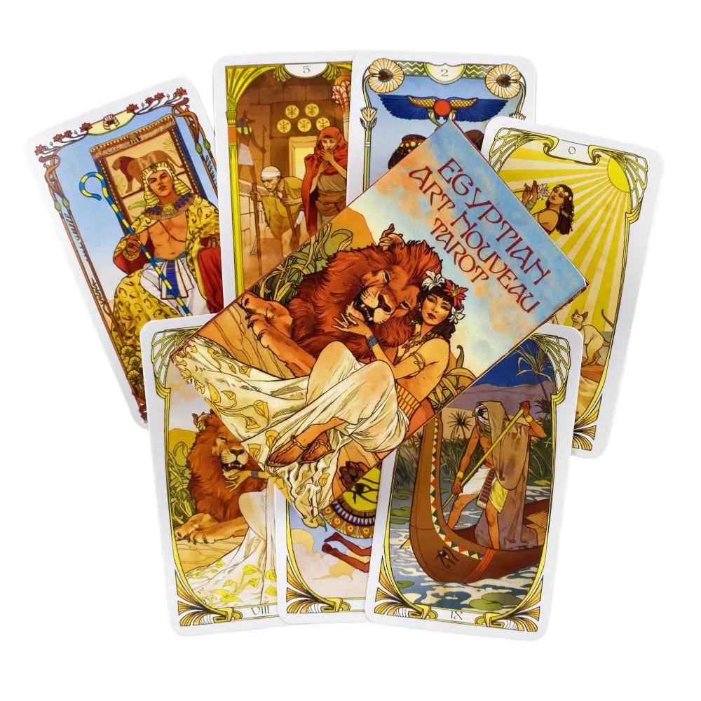Egyptian Art Nouveau Tarot cards oracle deck meaning Family Party Board Game Oracle Cards Divination Fate Card