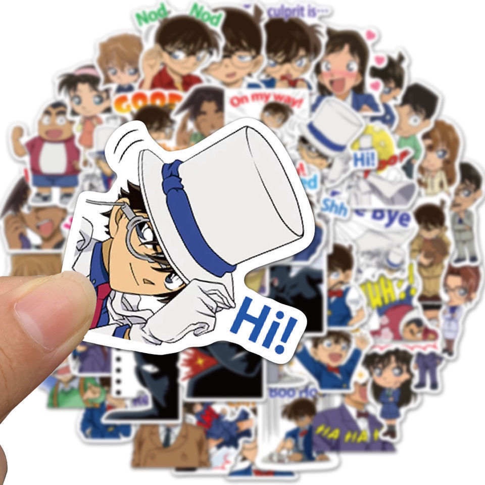 Bộ 110 Tấm Sticker Chống Thấm Nước Hình Thám Tử Conan Phantom Thief Kidd Merchandise DIY Trang Trí Máy Tính