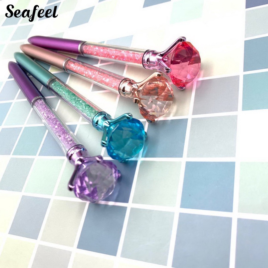 Bút Bi Pha Lê Giả Ngòi Kim Loại Khô Thoải Mái Sáng Tạo