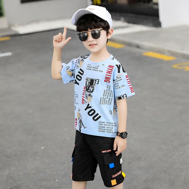 Bộ Đồ Thời Trang Mùa Hè 2023 Hai Mảnh Tay Ngắn Dễ Thương Xinh Xắn Cho Bé 3-5 - 7-9 - 11 Tuổi