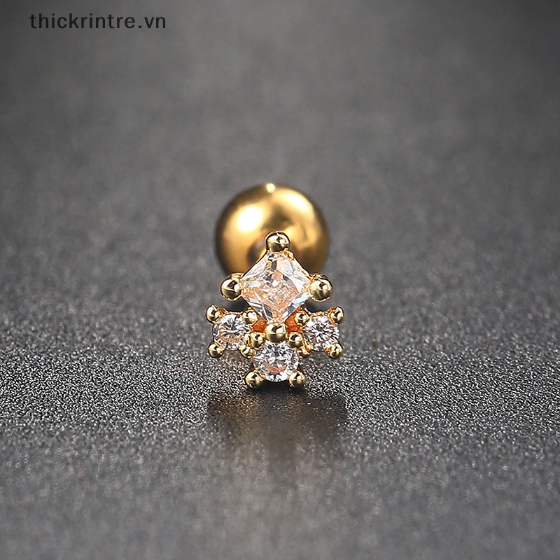 1 Khuyên Tai Xoắn Ốc Đính Đá Zircon Sáng Tạo Cho Nữ