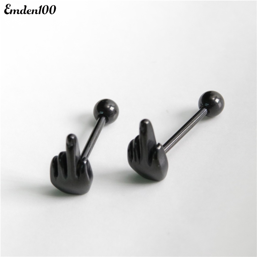 1 Khuyên Xỏ Lưỡi Bằng Thép Không Gỉ Cá Tính