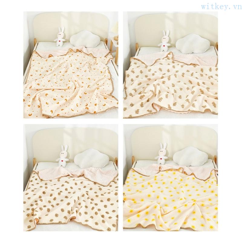 Chăn Bông Di Động Mềm Mại Với Hai Lớp Chấm Bi Sau Lưng Cho Bé