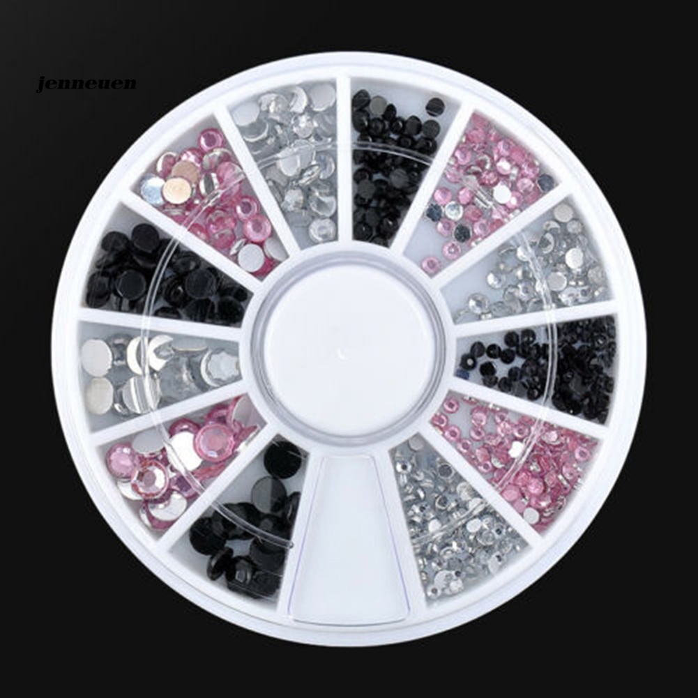 Khay Bánh Xe 13 Ngăn Đựng Hạt Đá 3D Tự Trang Trí Móng Tay