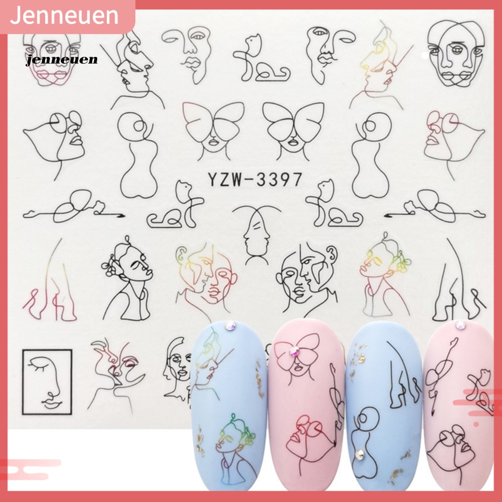 Miếng Dán Trang Trí Móng Tay Họa Tiết Hình Học Quyến Rũ Dành Cho Nữ