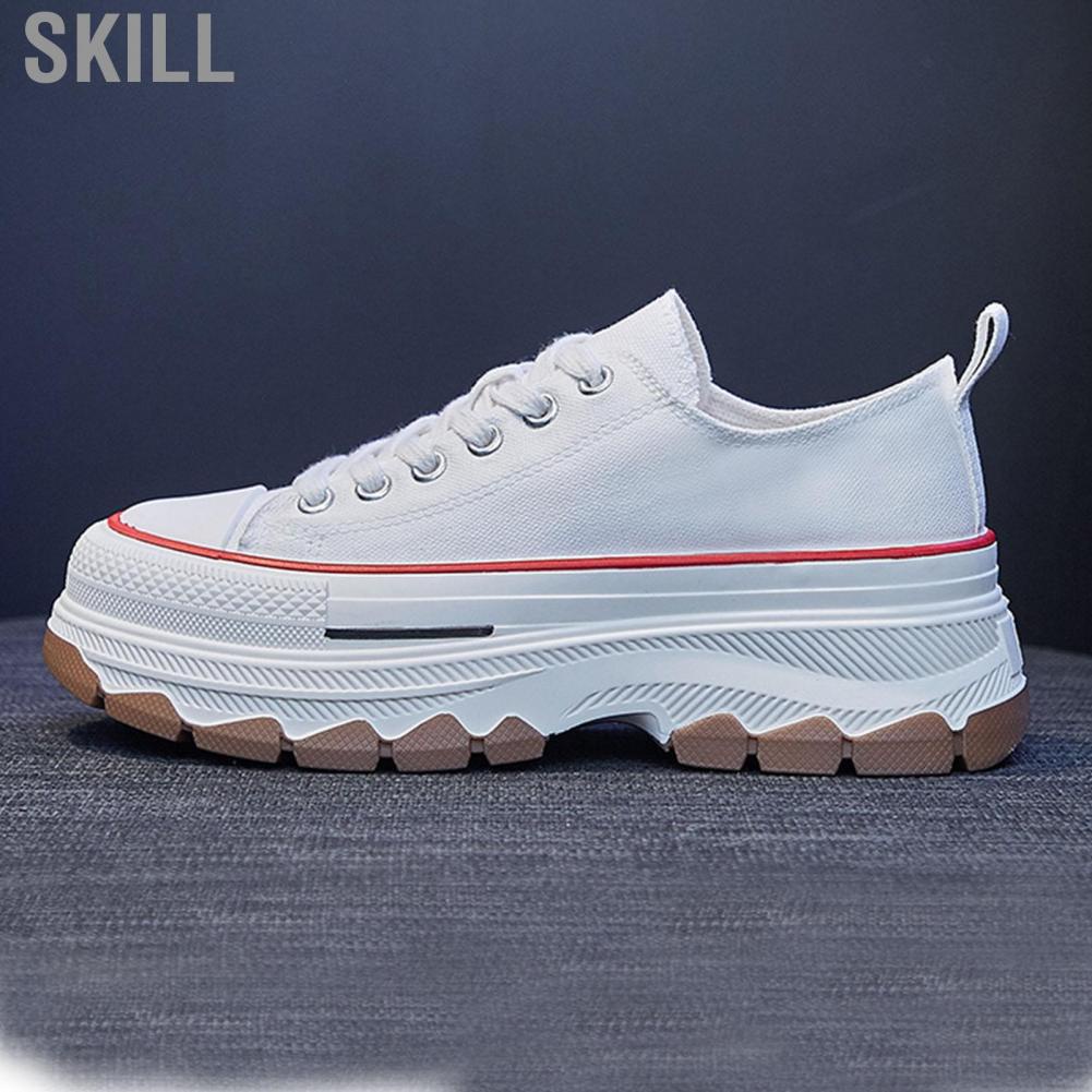 Skill Low Top Canvas Shoes  Height Boosting Comfortable Women Platform Sneaker All Year Round Style for Travel