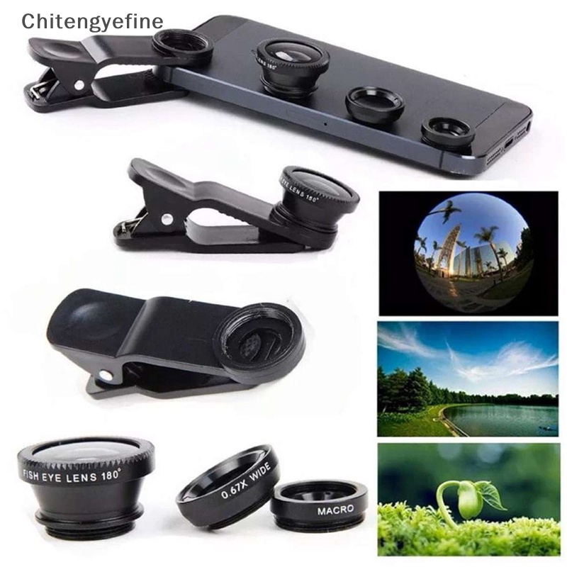 Bộ Lens Mắt Cá 3 Trong 1 Cho Điện Thoại Thông Minh, Ống Kính Fisheye Và Kẹp Macro | BigBuy360 - bigbuy360.vn