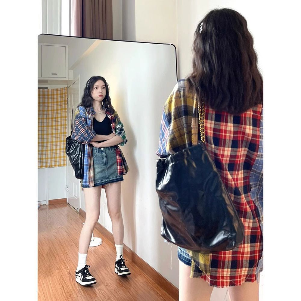Áo Sơ Mi Nữ Dài Tay Cổ Bẻ Form Rộng Thời Trang Hàn