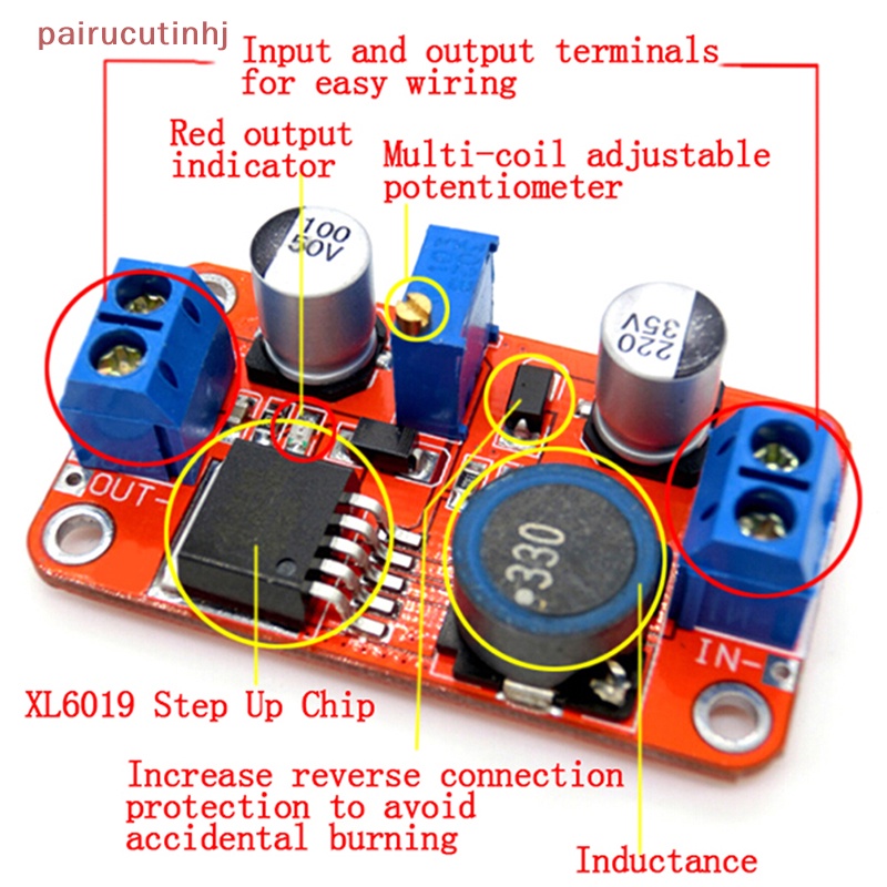 Mô Đun Tăng Áp 5A DC-DC Từ 3.3V-35V Sang 5V 6V 9V 12V 24V Vn VN VN