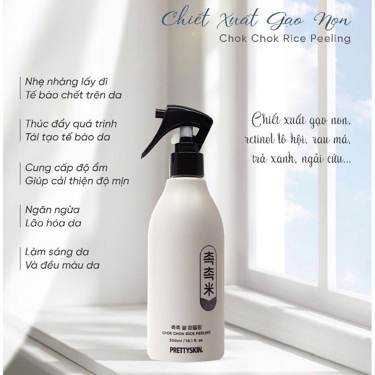 Tẩy tế bào chết body Pretty Skin Chok Chok Rice Peeling chiết xuất gạo non 300ml
