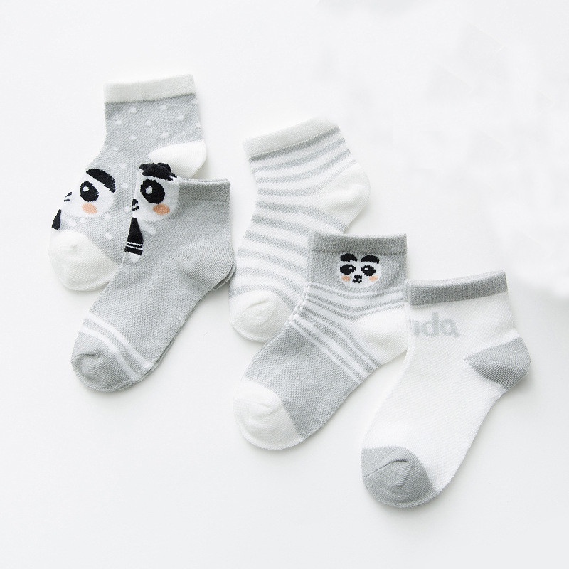 Set 5 Đôi Tất Cotton Mỏng Phối Lưới Thời Trang Mùa Hè Cho Bé Sơ Sinh
