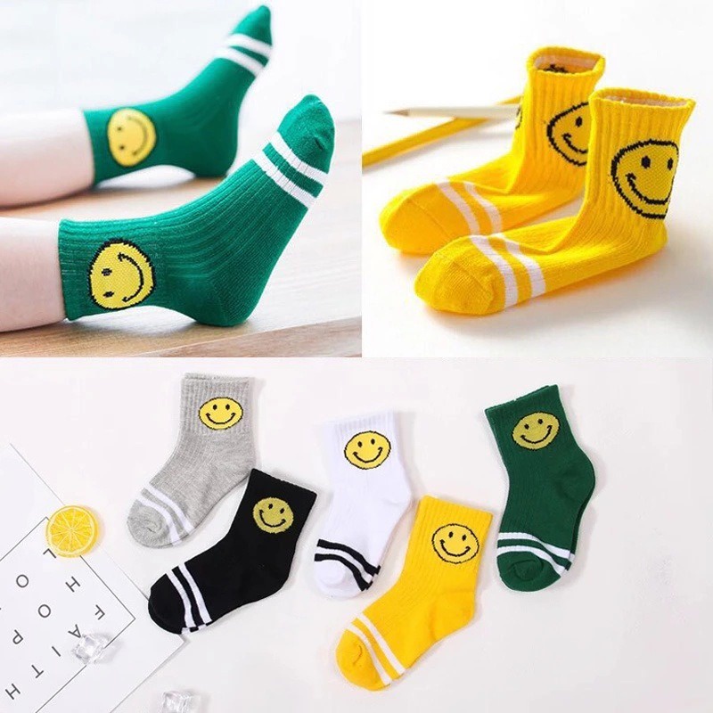 Set 5 Đôi Tất Cotton Hoạ Tiết Hoạt Hình Thời Trang Thu Đông Cho Bé