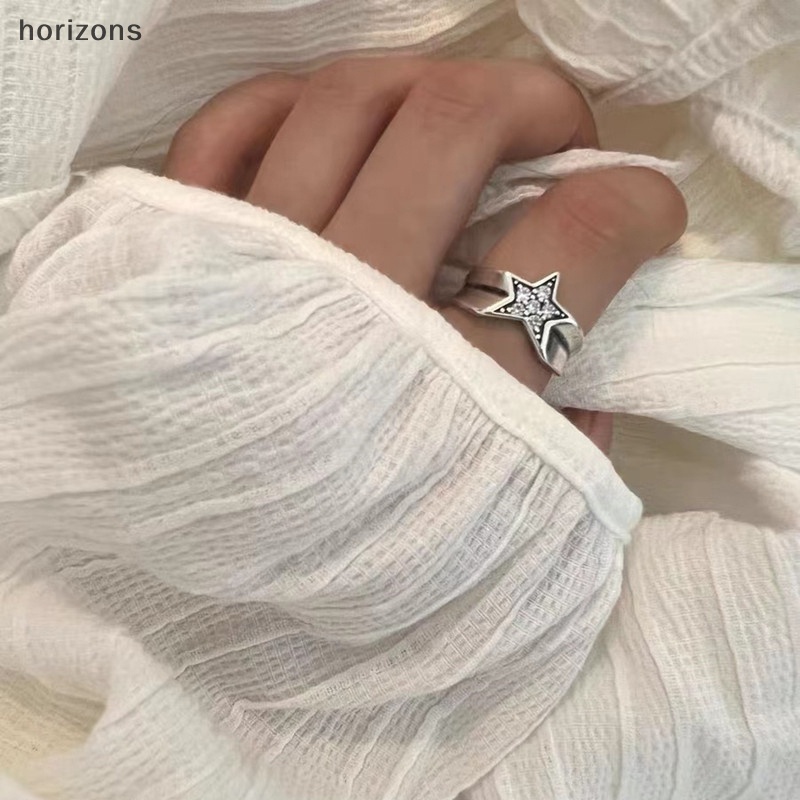 Nhẫn Kim Loại Hình Ngôi Sao Năm Cánh Phong Cách Punk Harajuku Cổ Điển Cho Nữ Y2K Grunge