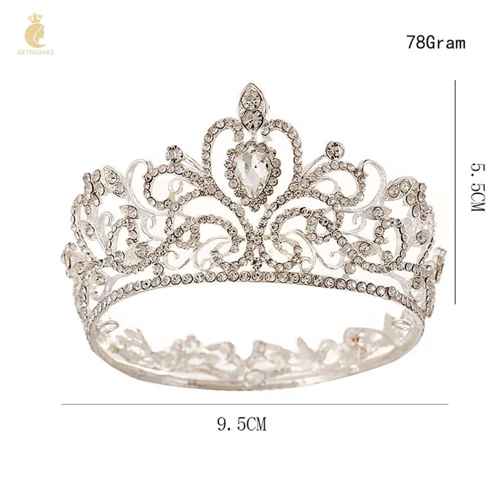 GETNOIVAS Cài Tóc Hình Vương Miện Và Vương Miện Đính Đá Sang Trọng