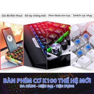 Mechanical Gaming computer keyboard RGB LED wired gaming [K100]