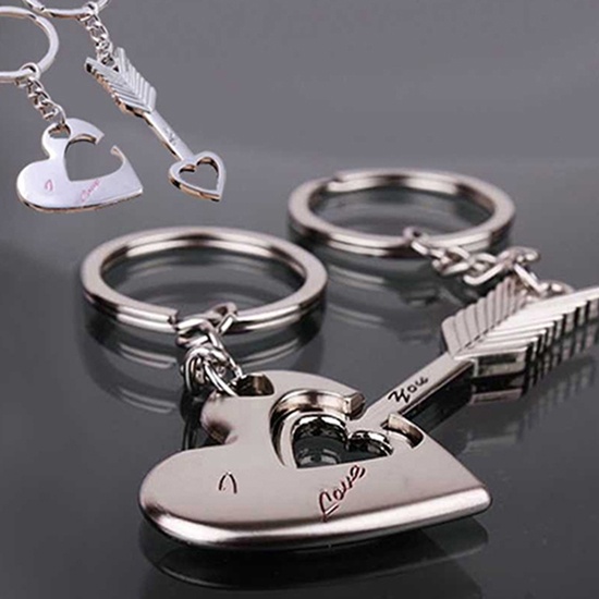 Set 2 Móc Khóa Hình Mũi Tên / Trái Tim / Mũi Tên Thời Trang Cho Cặp Đôi
