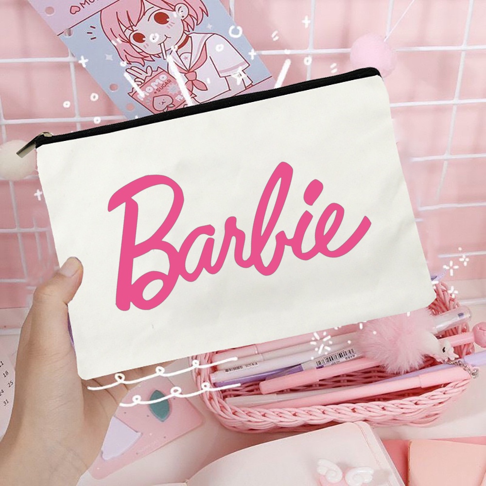 Túi Đựng Đồ Trang Điểm Làm Đẹp In Họa Tiết Búp Bê barbie Đáng Yêu Cho Bé Gái